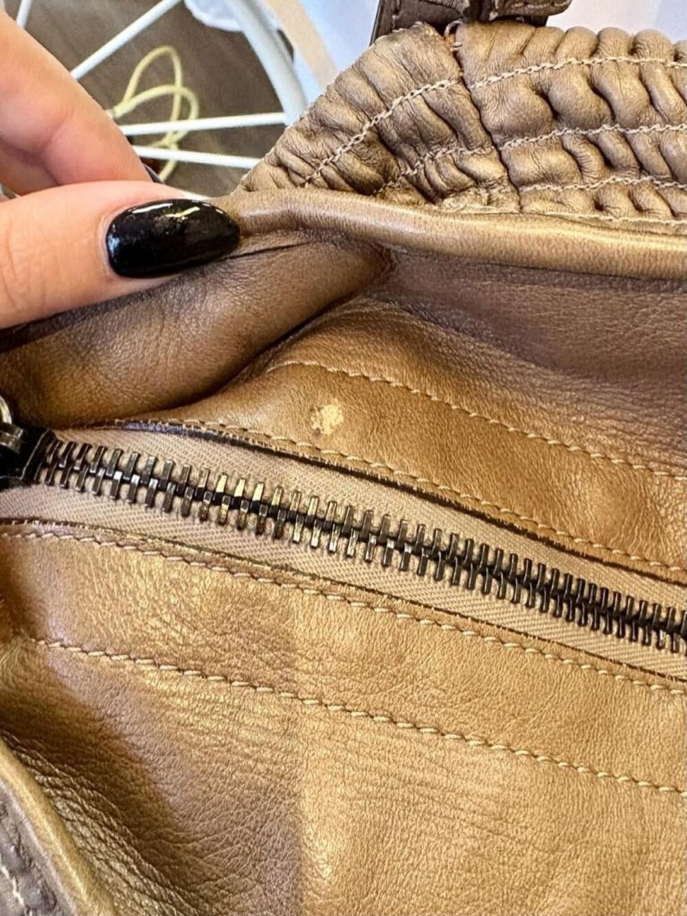 Burberry Pleated Leather Lowry Tote - Picture 6 of 9